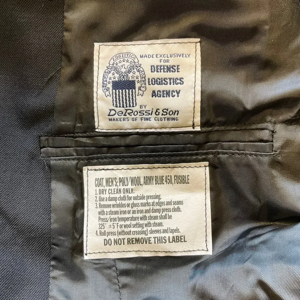 US Army Dress Blue Coat 40SC DeRossi & Son Wool Blend Military Uniform Jacket